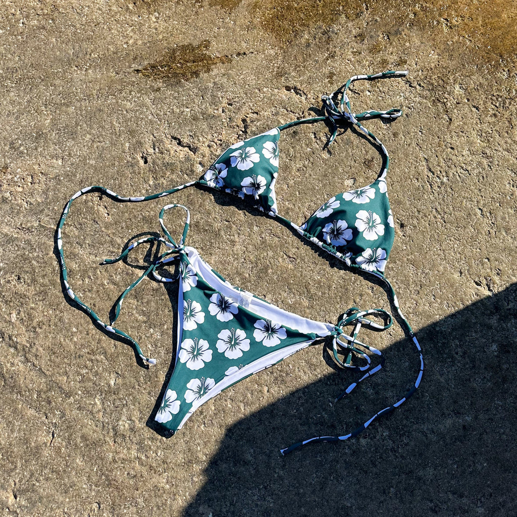 `Flower Recycled String Bikini Bottom